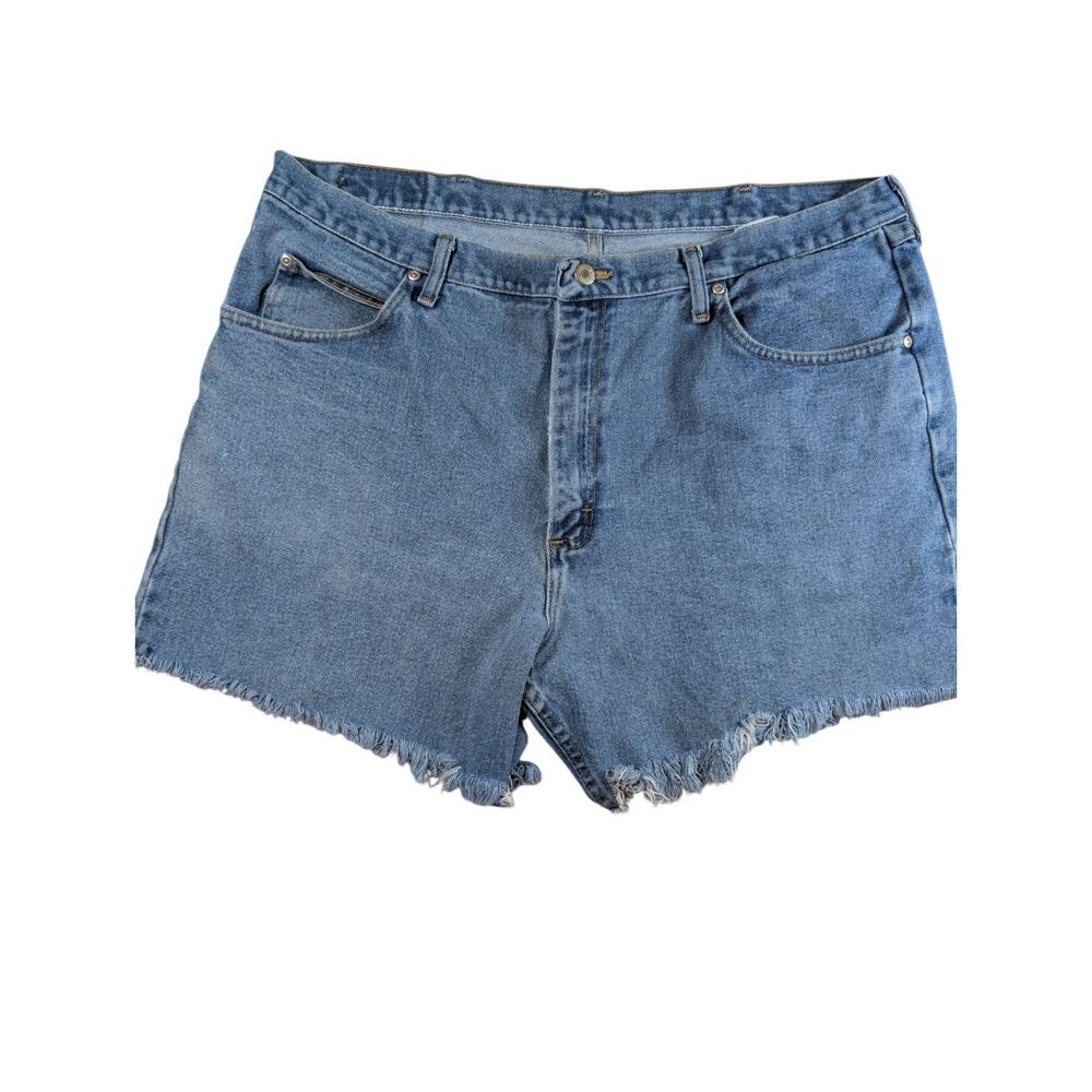 VTG Wrangler Shorts Mens Size 40x 4” Blue Cut Off Shorts Denim USA 90s Y2K